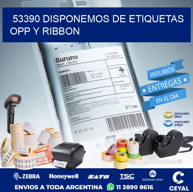 53390 DISPONEMOS DE ETIQUETAS OPP Y RIBBON
