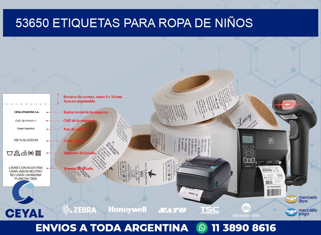 53650 ETIQUETAS PARA ROPA DE NIÑOS