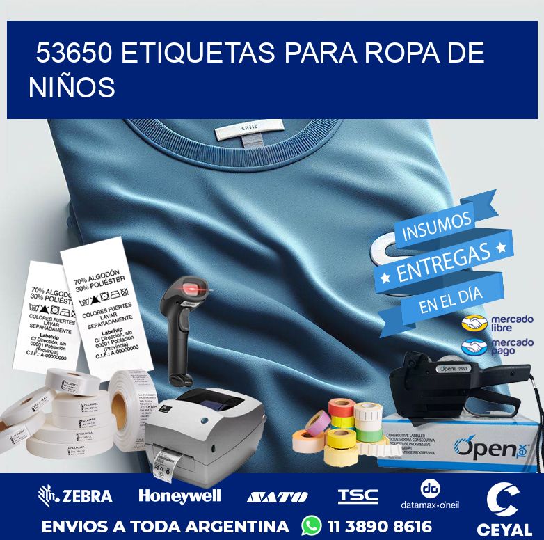 53650 ETIQUETAS PARA ROPA DE NIÑOS