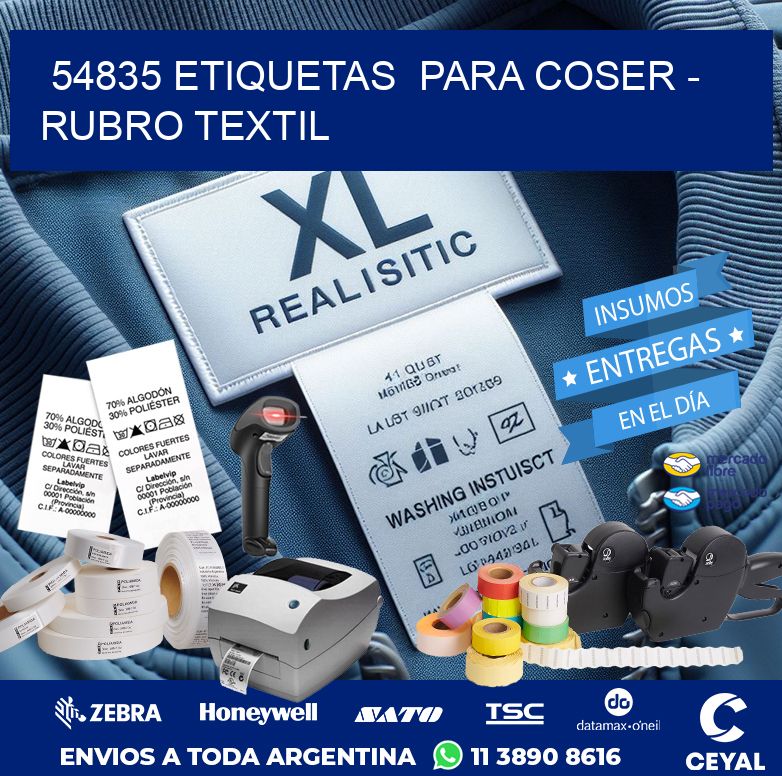 54835 ETIQUETAS  PARA COSER – RUBRO TEXTIL