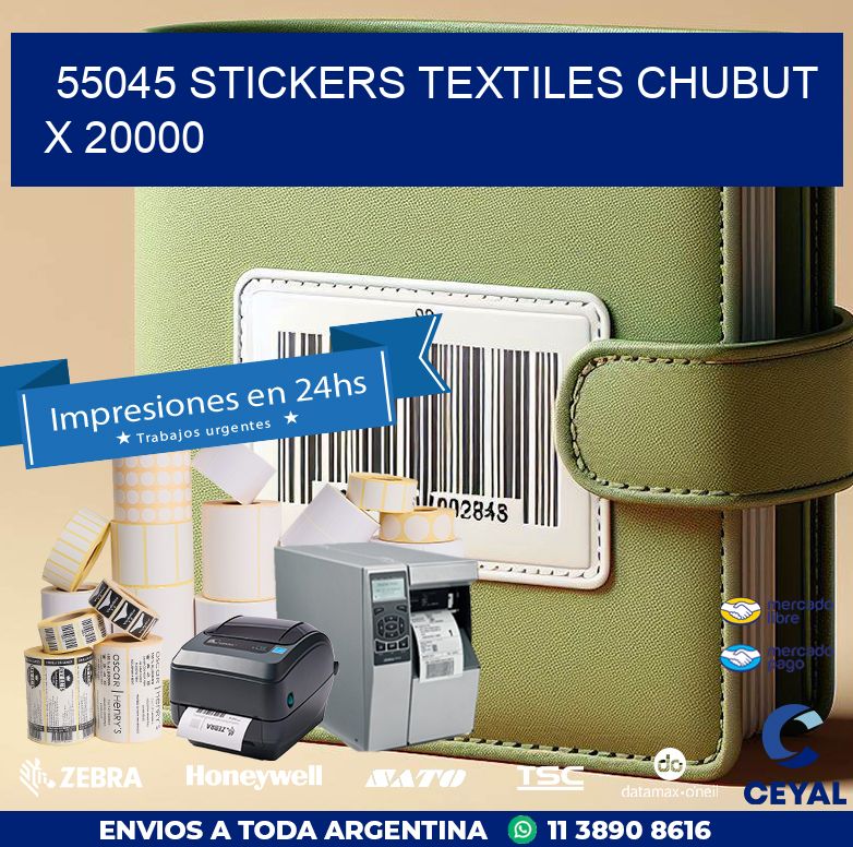 55045 STICKERS TEXTILES CHUBUT X 20000