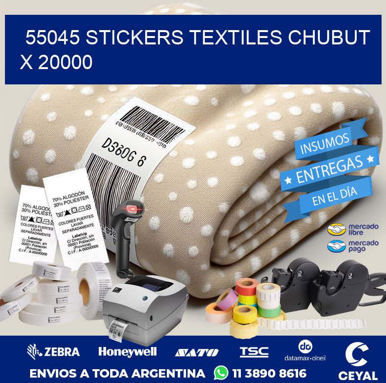 55045 STICKERS TEXTILES CHUBUT X 20000