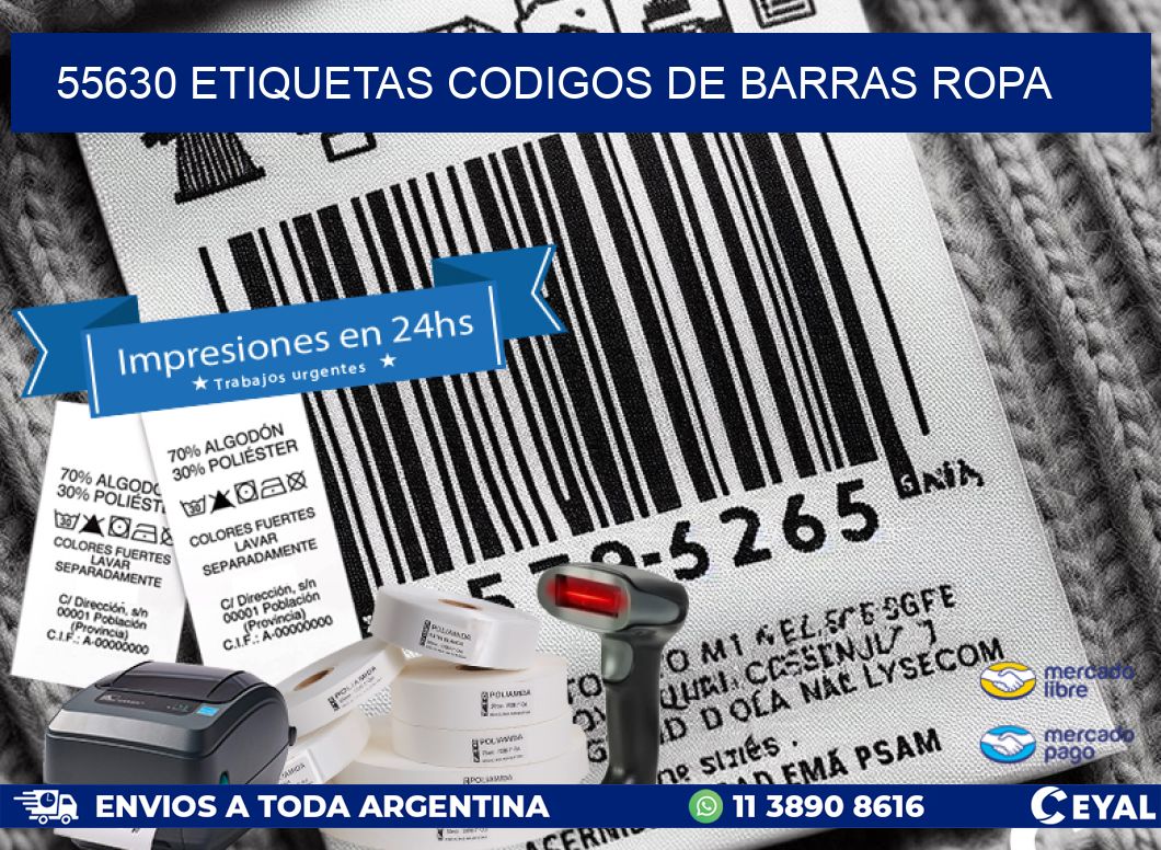 55630 ETIQUETAS CODIGOS DE BARRAS ROPA