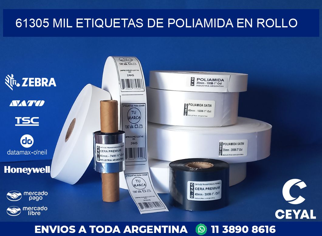 61305 MIL ETIQUETAS DE POLIAMIDA EN ROLLO