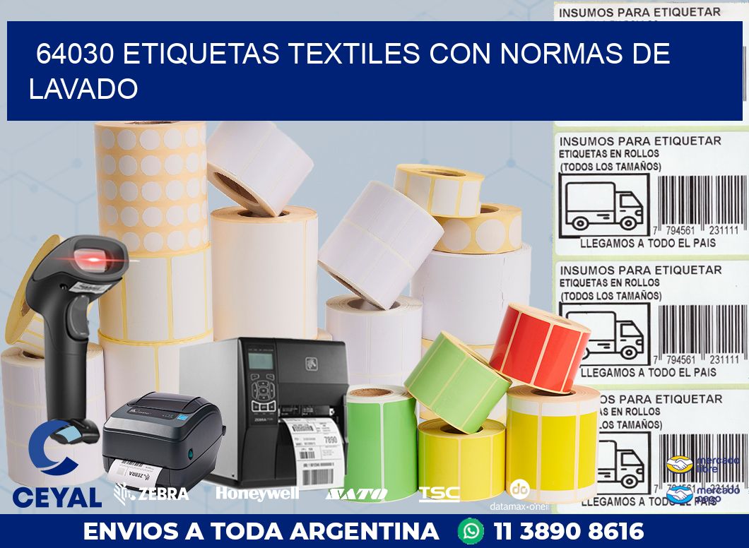 64030 ETIQUETAS TEXTILES CON NORMAS DE LAVADO