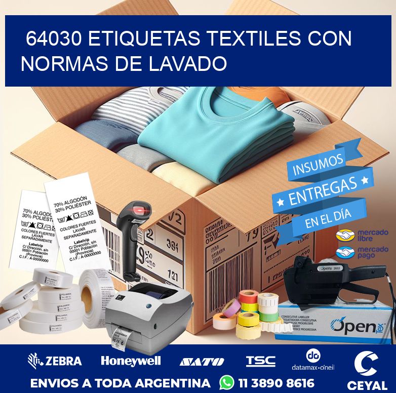64030 ETIQUETAS TEXTILES CON NORMAS DE LAVADO