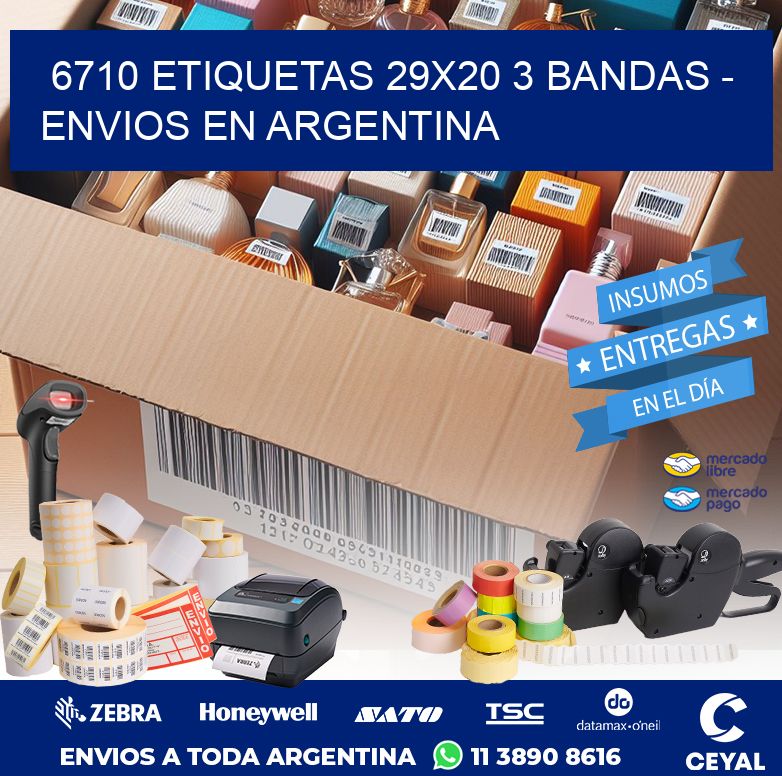 6710 ETIQUETAS 29X20 3 BANDAS - ENVIOS EN ARGENTINA