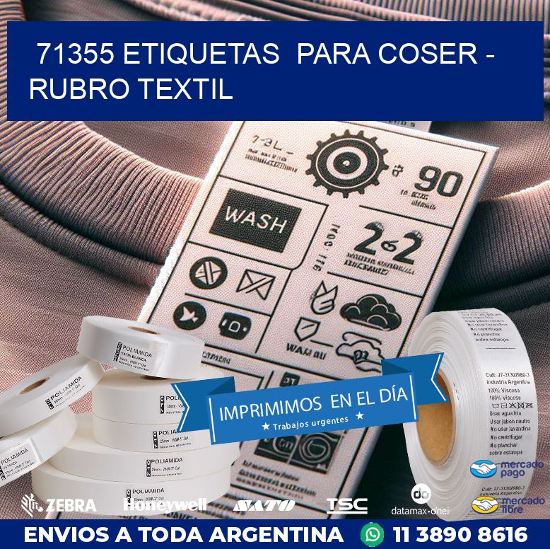 71355 ETIQUETAS  PARA COSER - RUBRO TEXTIL