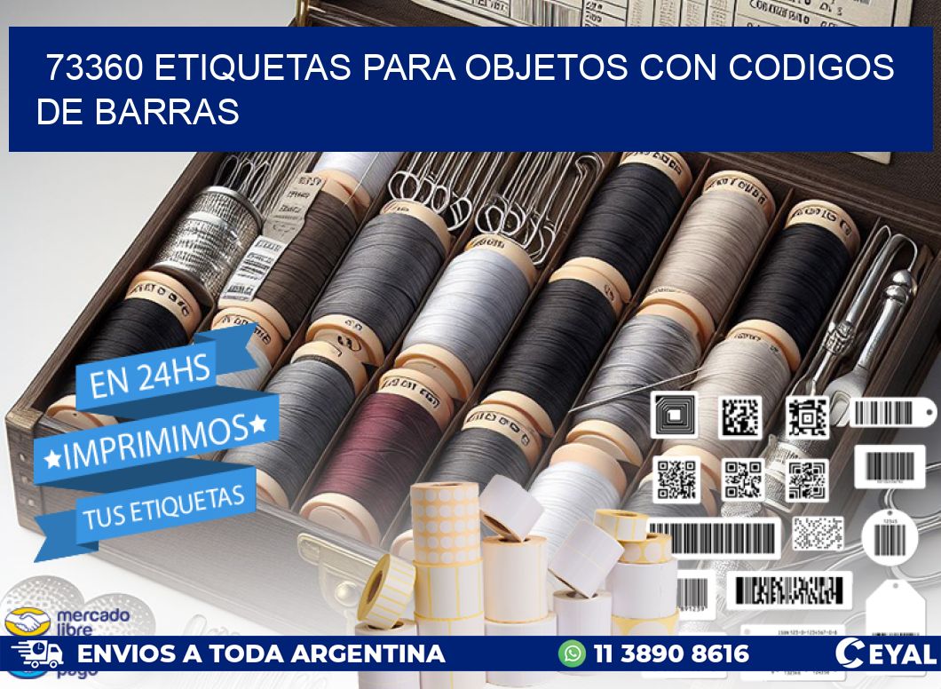 73360 etiquetas para objetos con codigos de barras