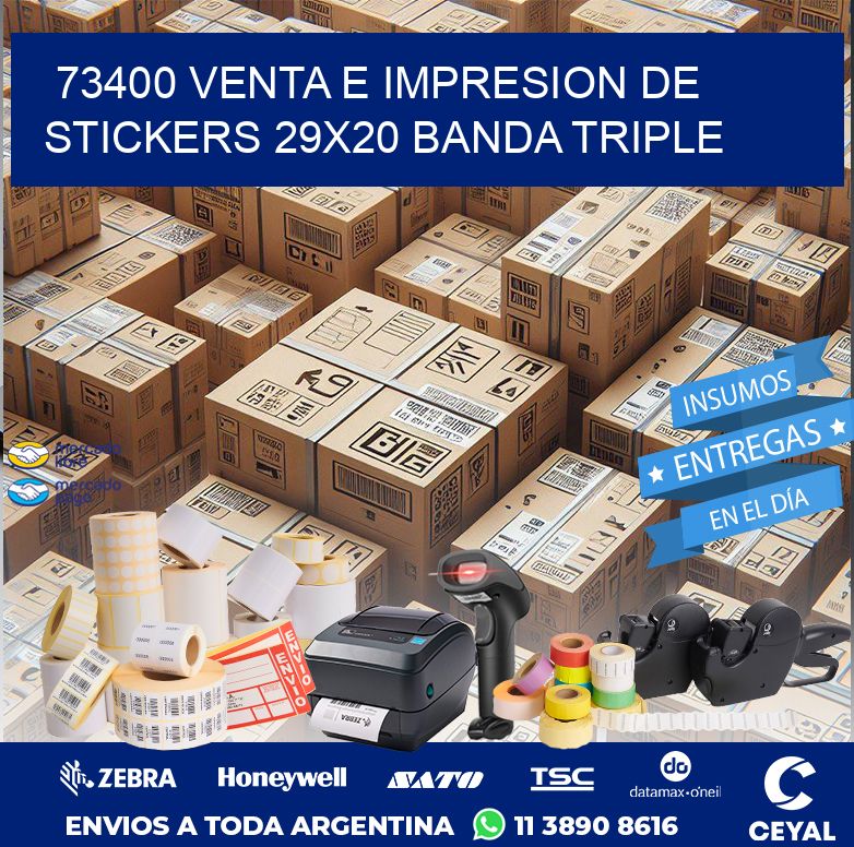 73400 VENTA E IMPRESION DE STICKERS 29X20 BANDA TRIPLE