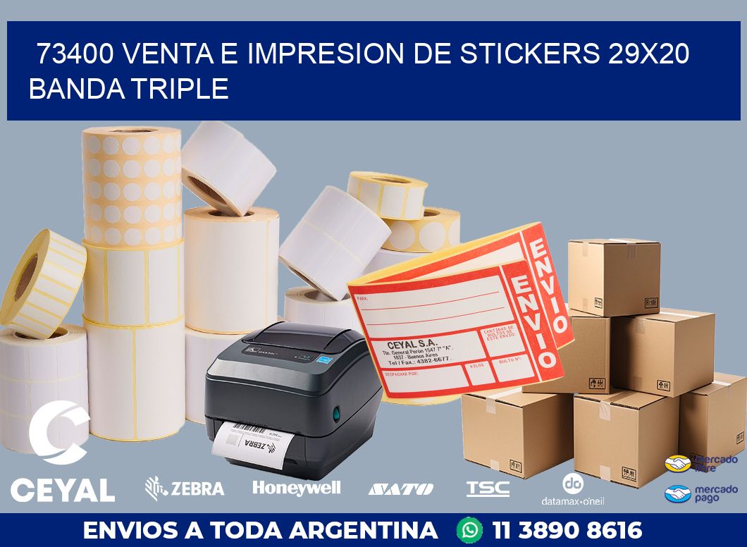 73400 VENTA E IMPRESION DE STICKERS 29X20 BANDA TRIPLE