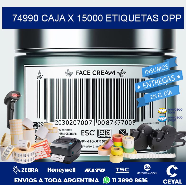 74990 CAJA X 15000 ETIQUETAS OPP