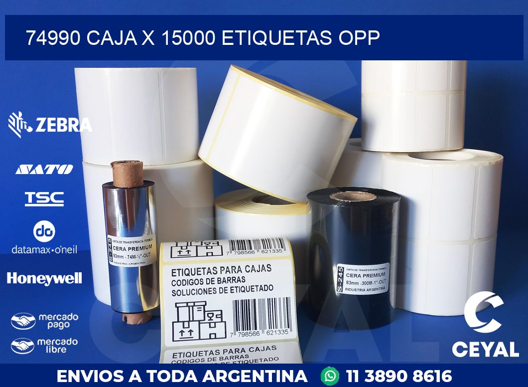 74990 CAJA X 15000 ETIQUETAS OPP