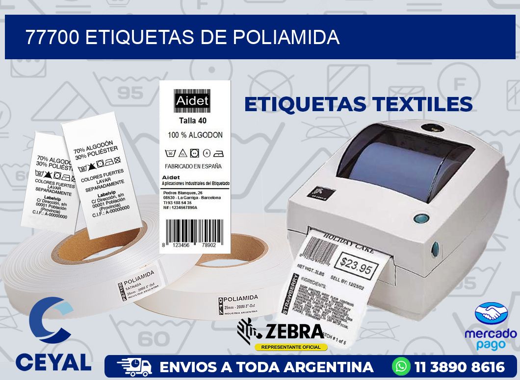 77700 ETIQUETAS DE POLIAMIDA