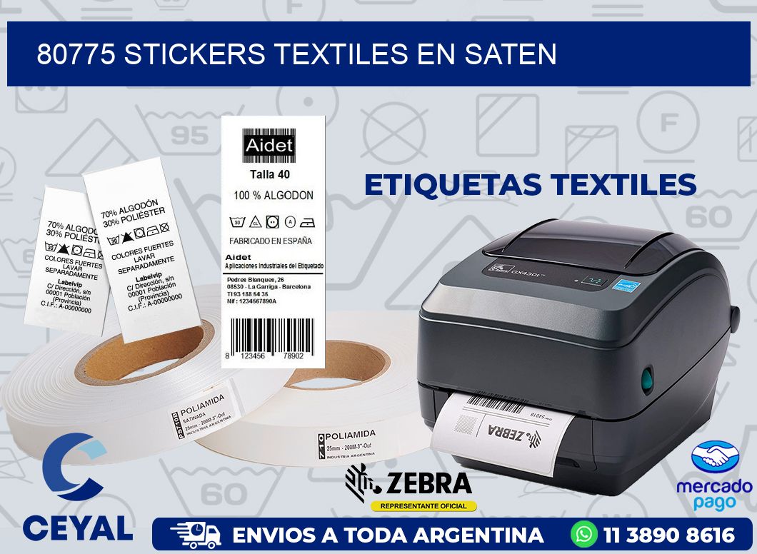 80775 STICKERS TEXTILES EN SATEN