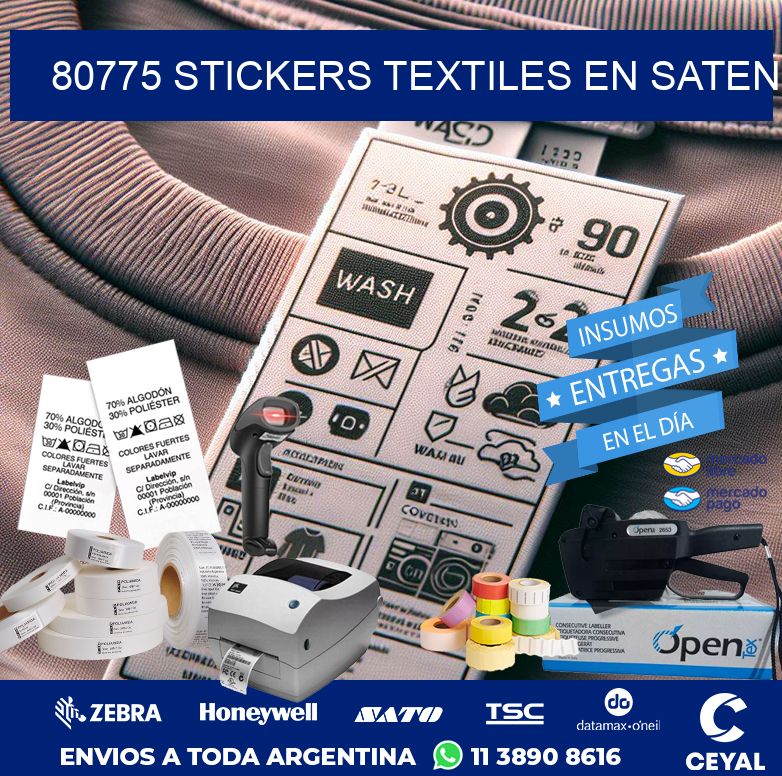 80775 STICKERS TEXTILES EN SATEN