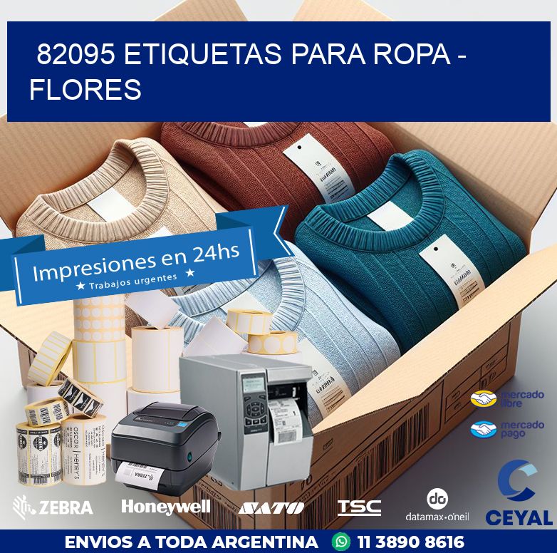 82095 ETIQUETAS PARA ROPA - FLORES