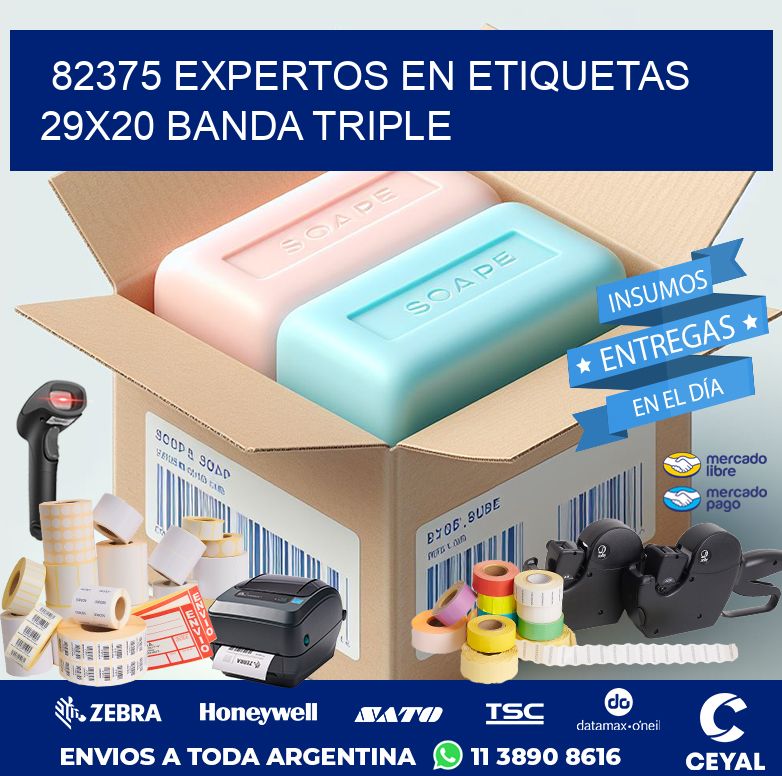82375 EXPERTOS EN ETIQUETAS 29X20 BANDA TRIPLE