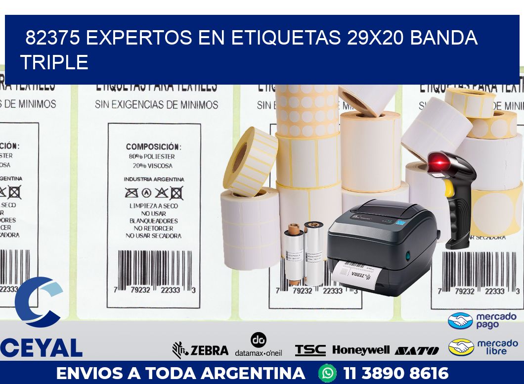 82375 EXPERTOS EN ETIQUETAS 29X20 BANDA TRIPLE