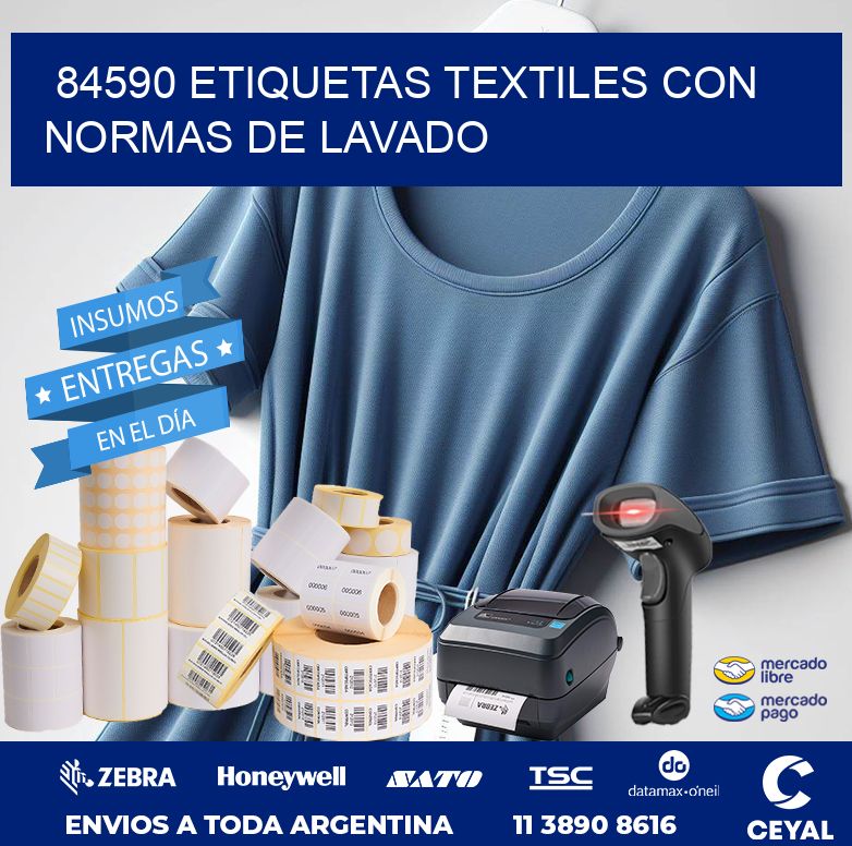 84590 ETIQUETAS TEXTILES CON NORMAS DE LAVADO