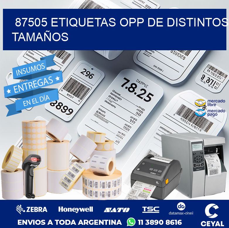 87505 ETIQUETAS OPP DE DISTINTOS TAMAÑOS