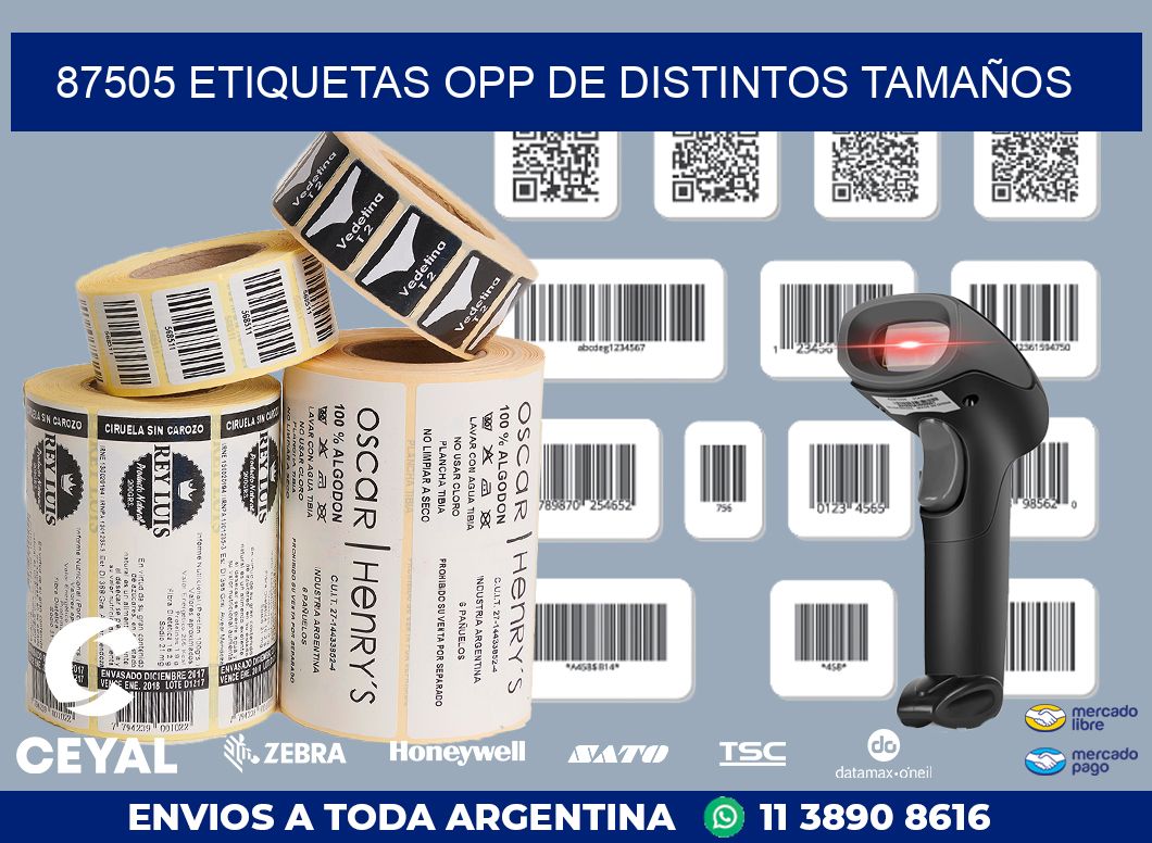 87505 ETIQUETAS OPP DE DISTINTOS TAMAÑOS