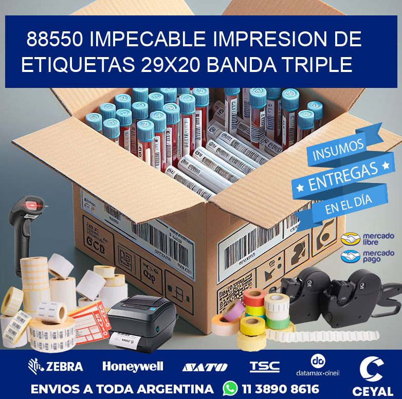 88550 IMPECABLE IMPRESION DE ETIQUETAS 29X20 BANDA TRIPLE