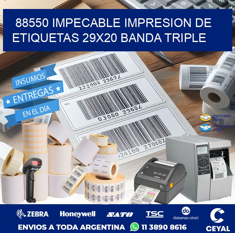 88550 IMPECABLE IMPRESION DE ETIQUETAS 29X20 BANDA TRIPLE