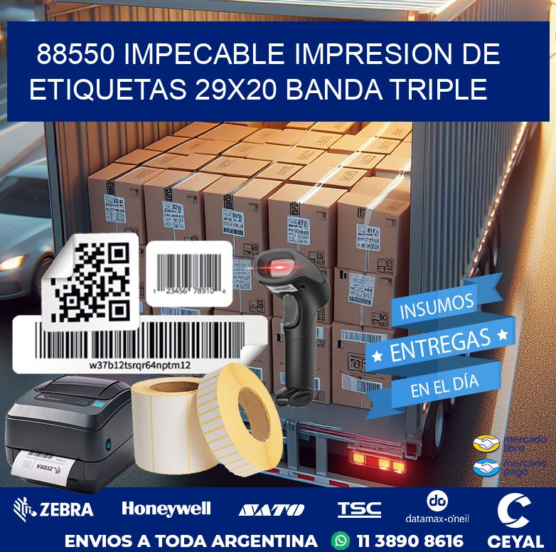 88550 IMPECABLE IMPRESION DE ETIQUETAS 29X20 BANDA TRIPLE