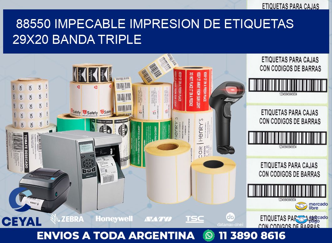 88550 IMPECABLE IMPRESION DE ETIQUETAS 29X20 BANDA TRIPLE