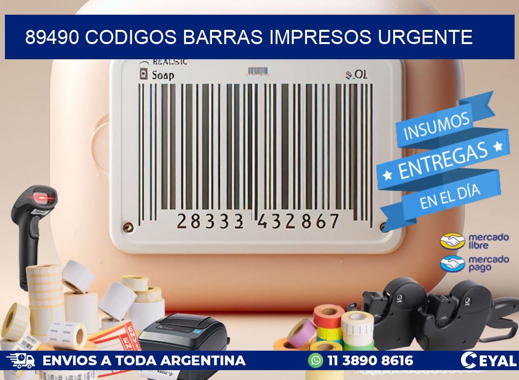 89490 CODIGOS BARRAS IMPRESOS URGENTE
