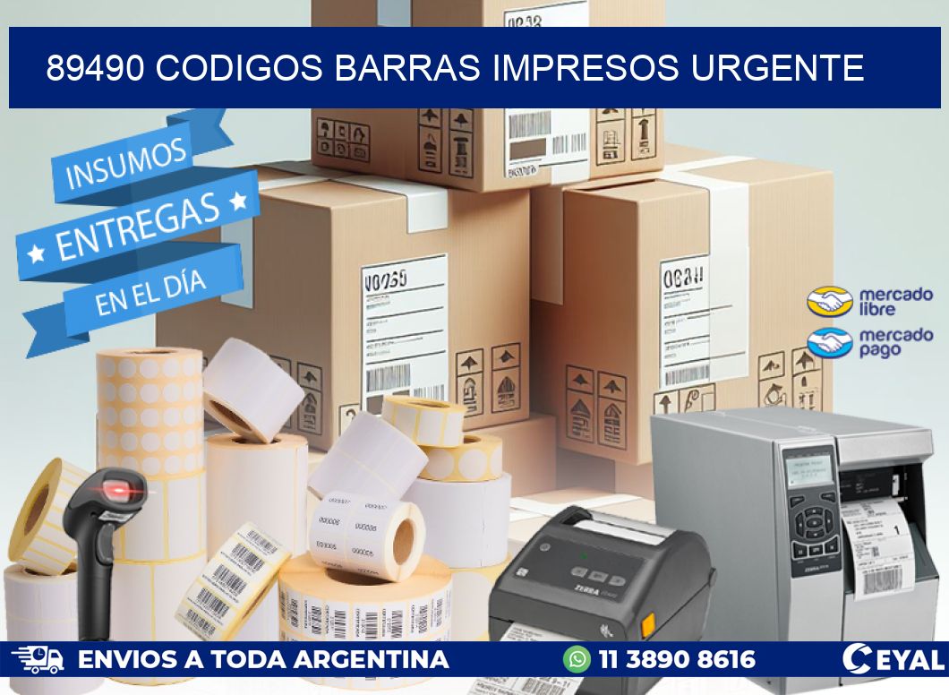 89490 CODIGOS BARRAS IMPRESOS URGENTE