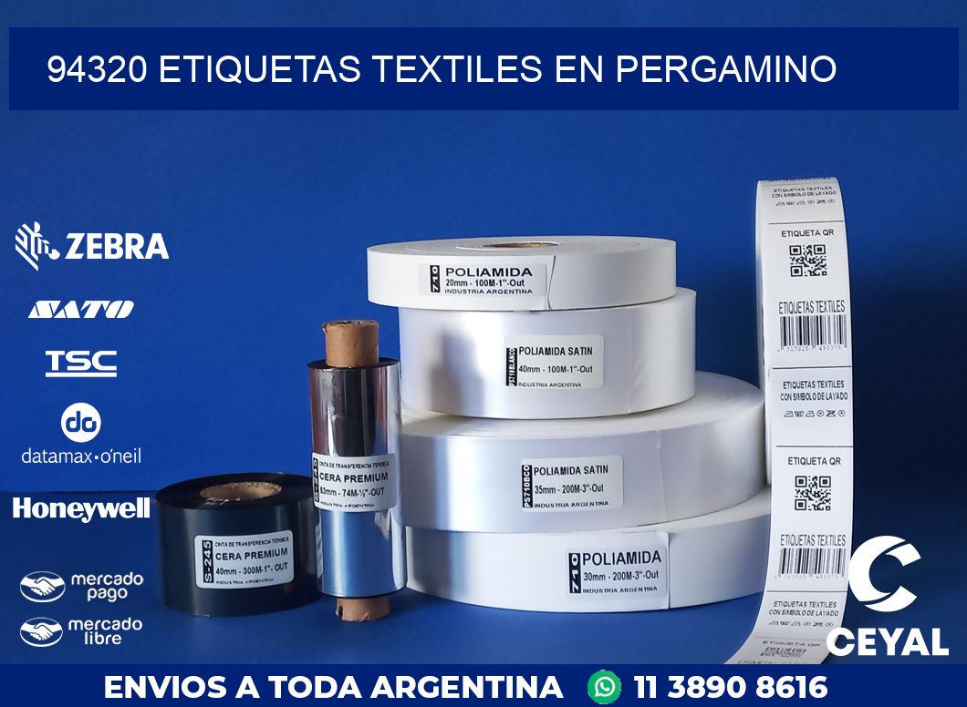 94320 ETIQUETAS TEXTILES EN PERGAMINO