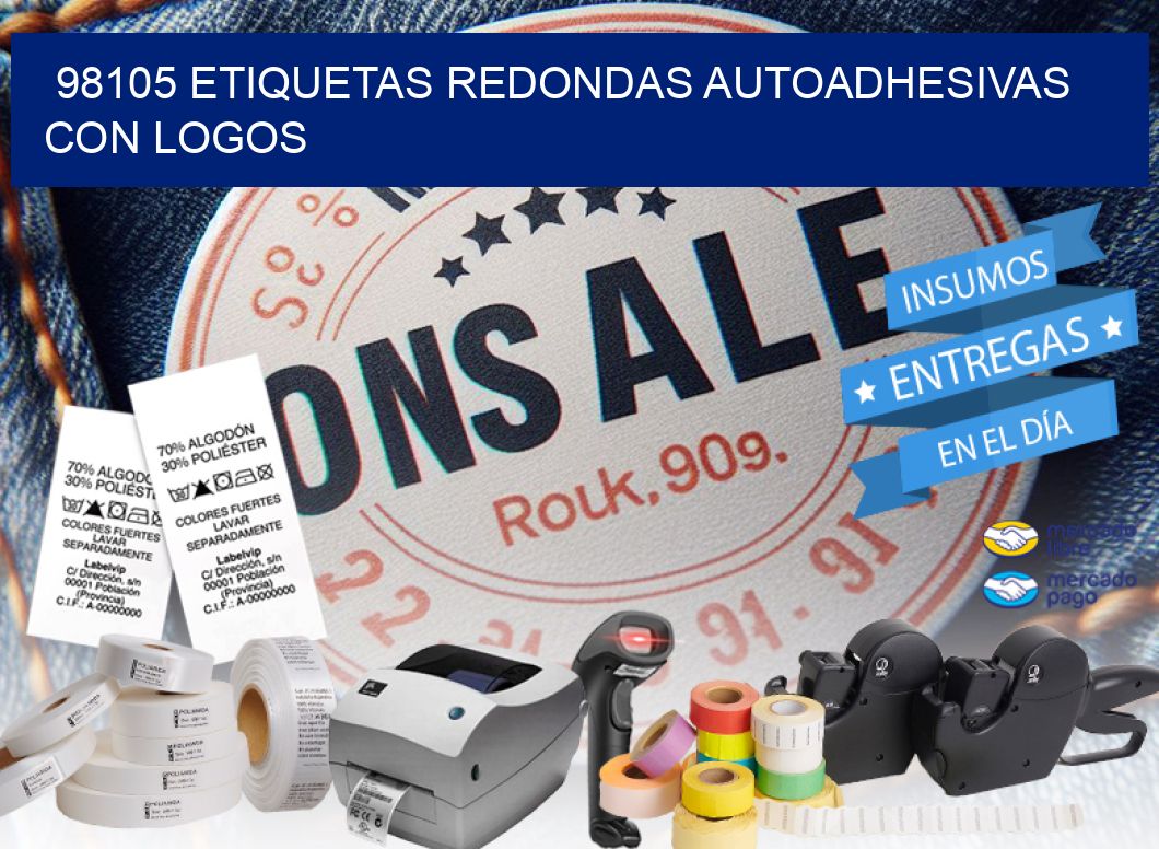 98105 ETIQUETAS REDONDAS AUTOADHESIVAS CON LOGOS