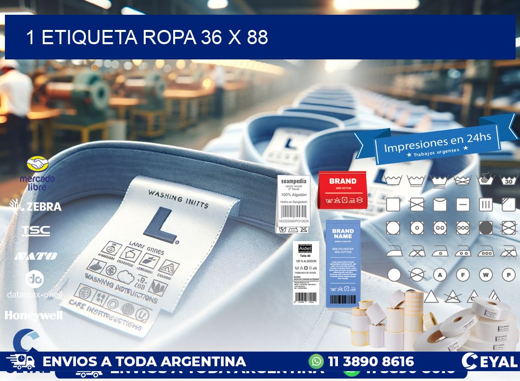 1 ETIQUETA ROPA 36 x 88
