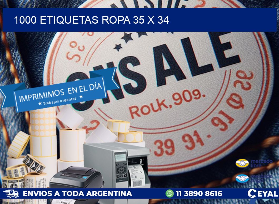 1000 ETIQUETAS ROPA 35 x 34