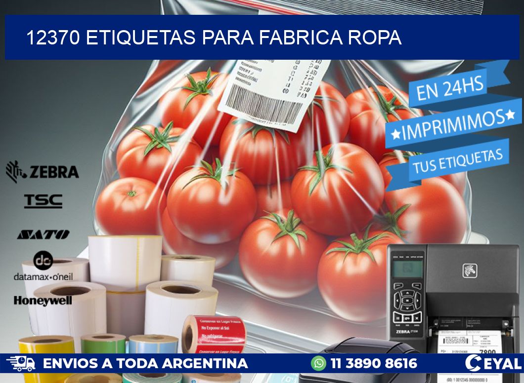 12370 ETIQUETAS PARA FABRICA ROPA