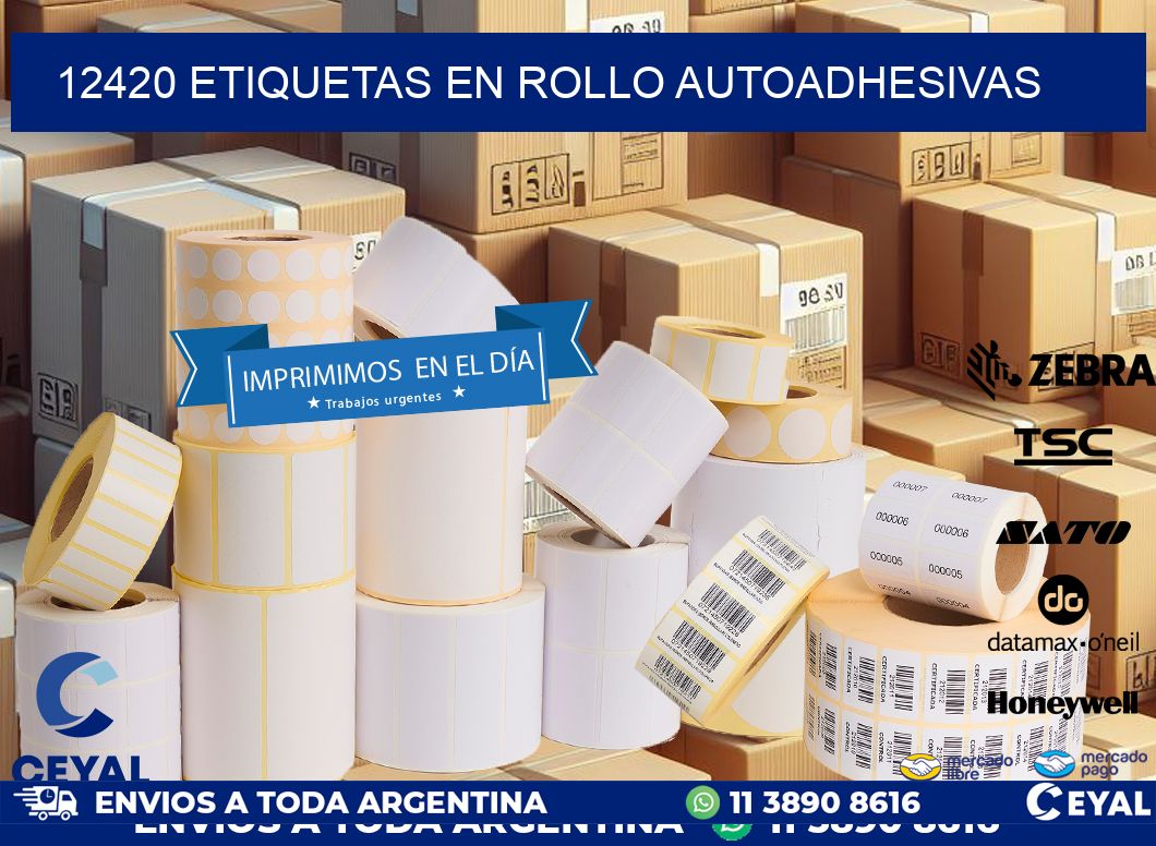12420 ETIQUETAS EN ROLLO AUTOADHESIVAS