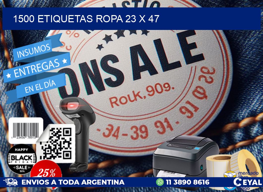 1500 ETIQUETAS ROPA 23 x 47
