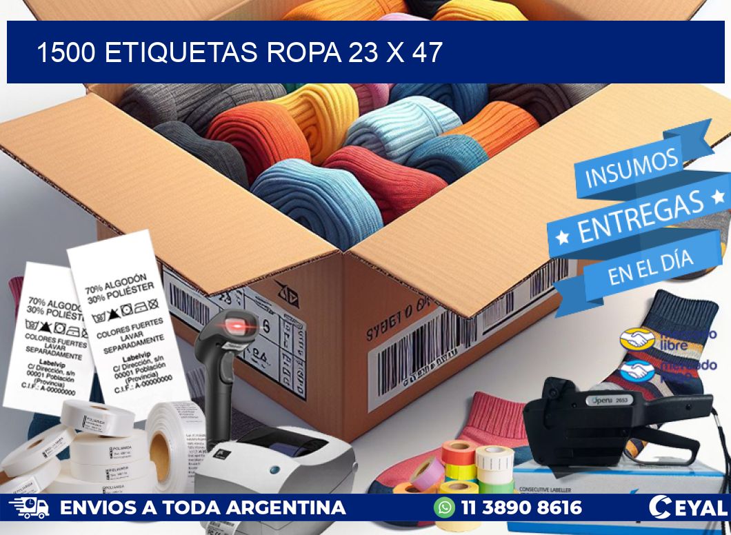 1500 ETIQUETAS ROPA 23 x 47
