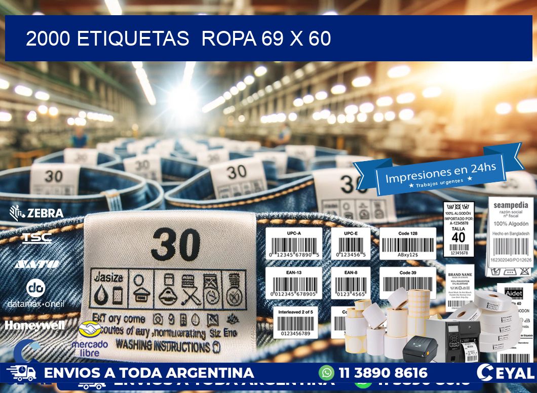2000 ETIQUETAS  ROPA 69 x 60