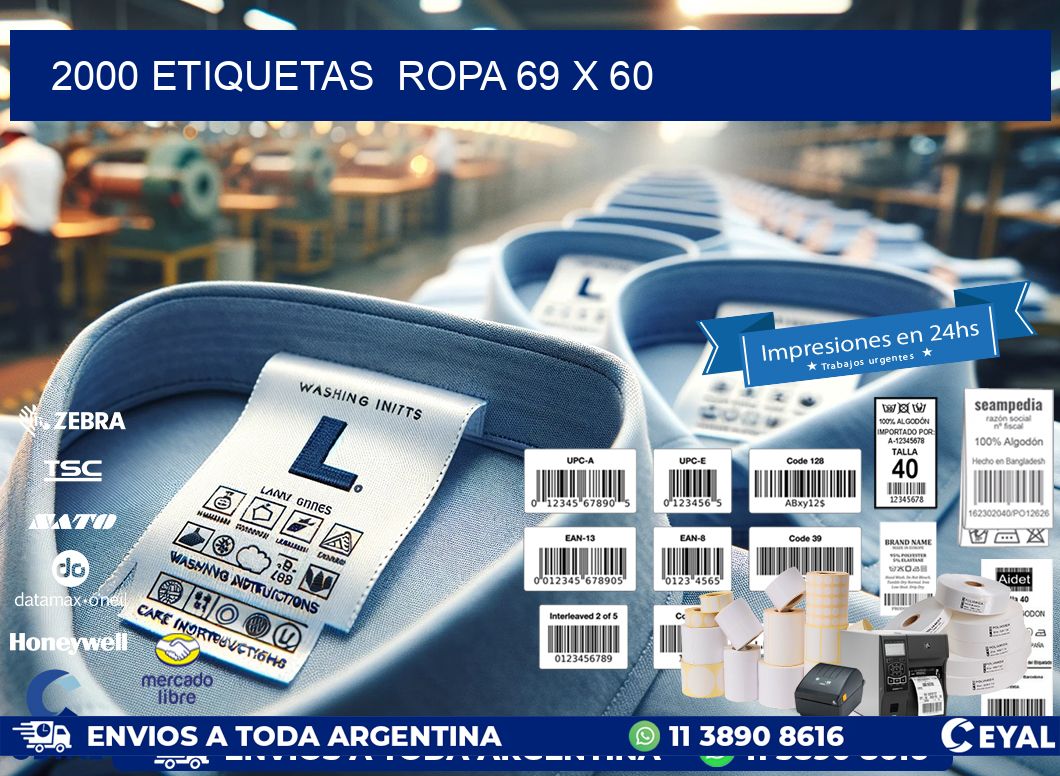 2000 ETIQUETAS  ROPA 69 x 60