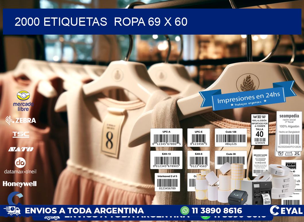 2000 ETIQUETAS  ROPA 69 x 60