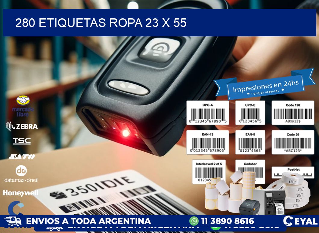 280 ETIQUETAS ROPA 23 x 55