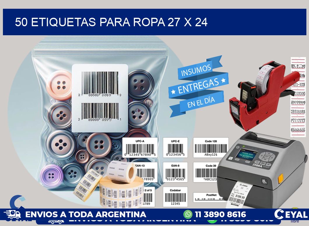 50 ETIQUETAS PARA ROPA 27 x 24
