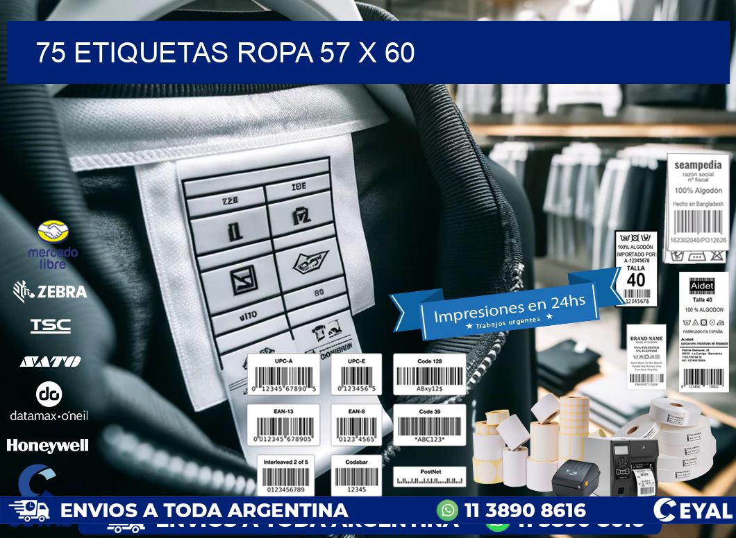 75 ETIQUETAS ROPA 57 x 60