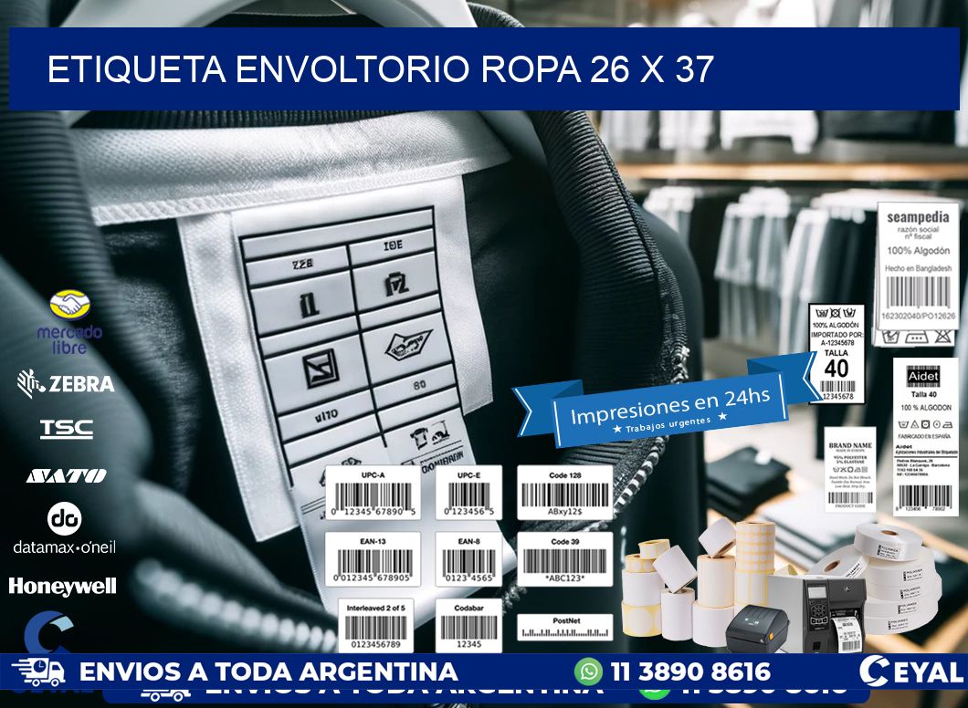 ETIQUETA ENVOLTORIO ROPA 26 x 37