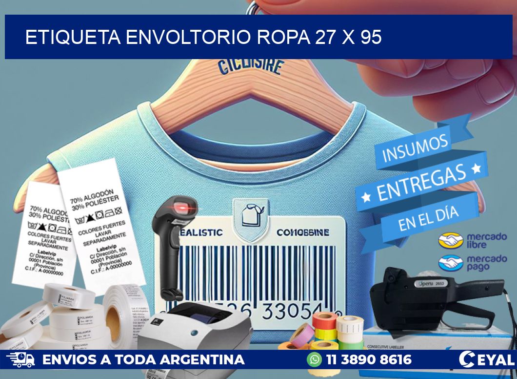 ETIQUETA ENVOLTORIO ROPA 27 x 95
