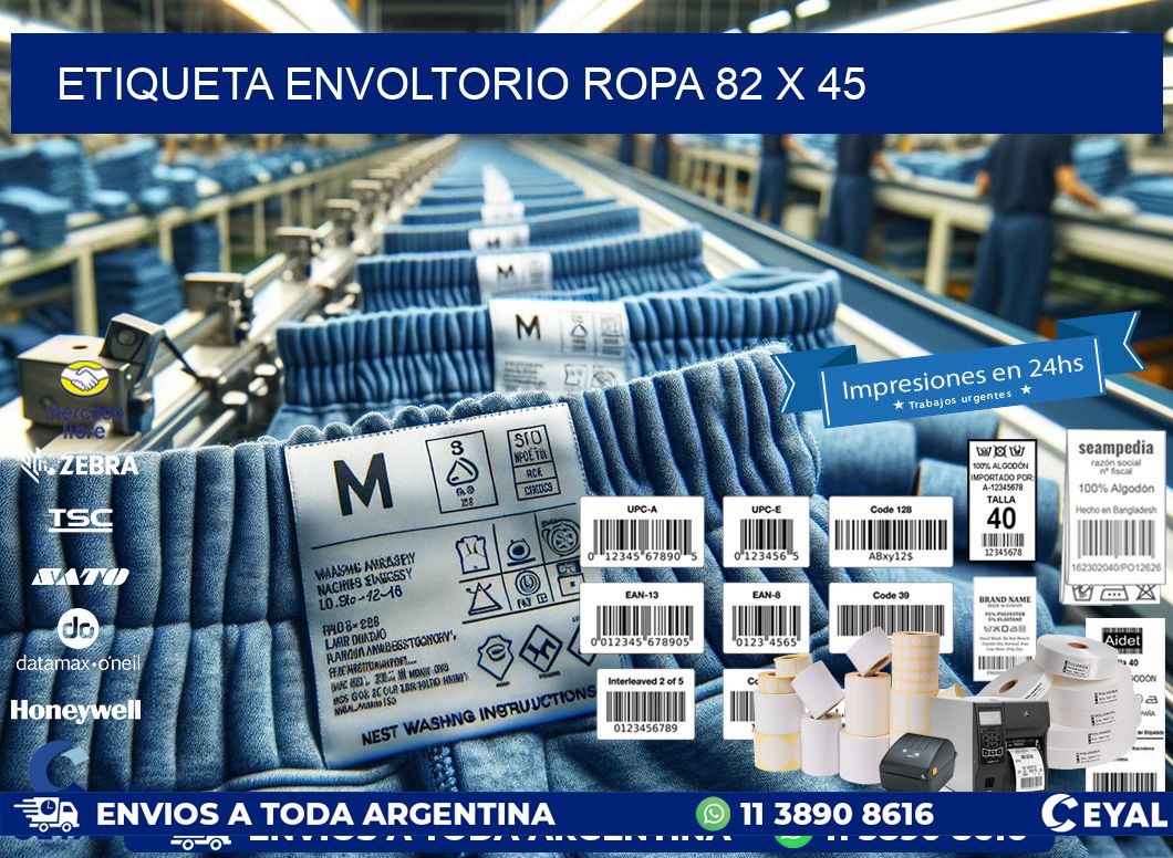 ETIQUETA ENVOLTORIO ROPA 82 x 45