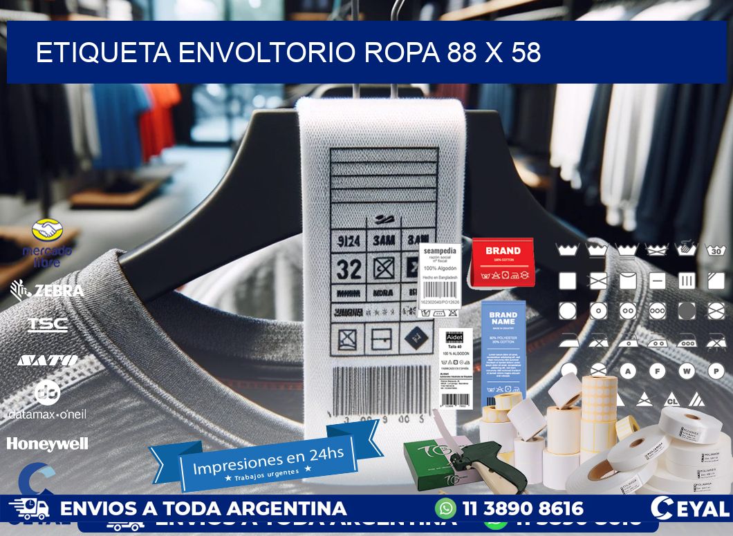 ETIQUETA ENVOLTORIO ROPA 88 x 58